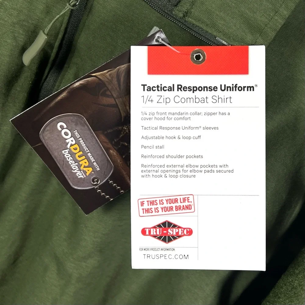 Tru-Spec Men's Woodland/Olive Drab 1/4 Zip TRU 50/50 Combat Shirt XL Reg 1070 - Picture 6 of 8
